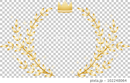 Beautiful laurel wreath and crown simple golden frame illustration Beautiful laurel wreath and crown simple golden frame illustration 102248064