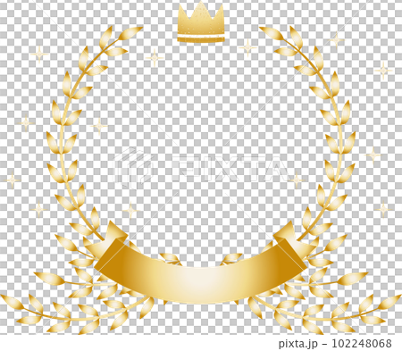 Beautiful laurel wreath and crown simple golden frame illustration Beautiful laurel wreath and crown simple golden frame illustration 102248068