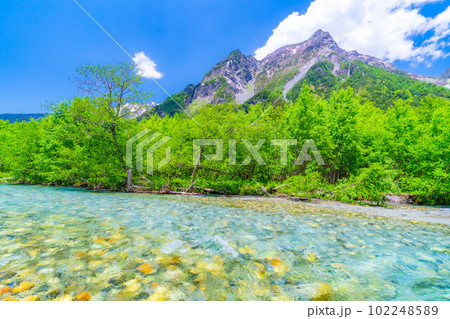 【絶景】初夏の上高地【長野県】 【絶景】初夏の上高地【長野県】 102248589