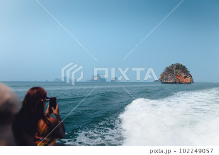 tropical island view in summer, seaside vacation in summer tropical island view in summer, seaside vacation in summer 102249057