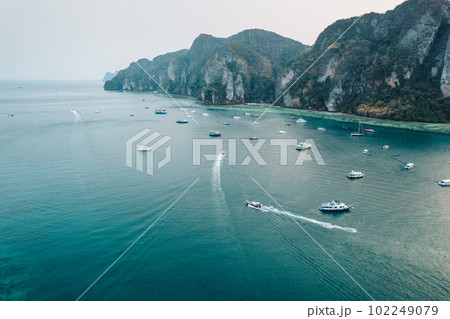 tropical island view in summer, seaside vacation in summer tropical island view in summer, seaside vacation in summer 102249079