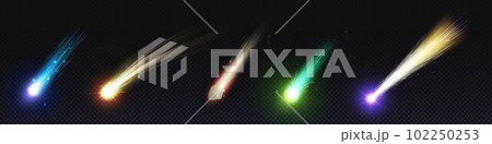 Comet and meteoroid fall speed trail galaxy vector Comet and meteoroid fall speed trail galaxy vector 102250253