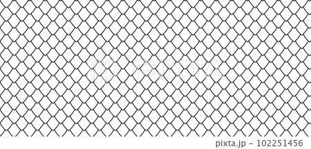 Dragon scale seamless pattern. Snake and reptile squama. Fish, mermaid scale background. Simple abstract dinosaur or dragon skin seamless pattern. Vector black liner illustration on white background Dragon scale seamless pattern. Snake and reptile squama. Fish, mermaid scale background. Simple abstract dinosaur or dragon skin seamless pattern. Vector black liner illustration on white background 102251456