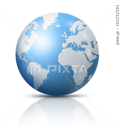 Blue earth globe isolated on white background Blue earth globe isolated on white background 102252591
