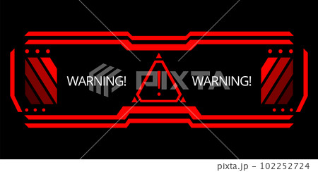 Hud danger alert. Attention vector red interface sign, warning or caution UI. Tech or digital cyber frame. System failure or danger zone Hud danger alert. Attention vector red interface sign, warning or caution UI. Tech or digital cyber frame. System failure or danger zone 102252724
