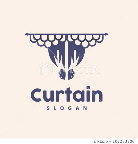 Curtain Logo, Home Interior Simple Design, Furniture Window Curtain Vector, Illustration Symbol Icon Curtain Logo, Home Interior Simple Design, Furniture Window Curtain Vector, Illustration Symbol Icon 102253506