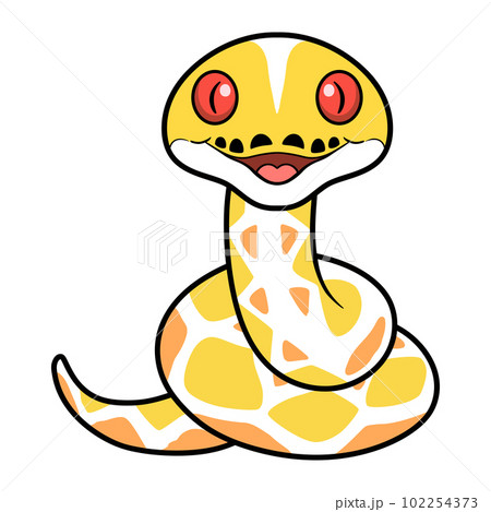 Cute amelanistic reticulated python cartoon Cute amelanistic reticulated python cartoon 102254373