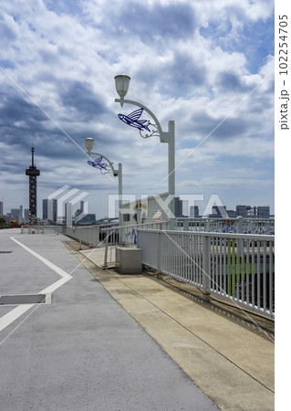 春の晴海ふ頭公園 明るい水産庁船舶専用桟橋 春の晴海ふ頭公園 明るい水産庁船舶専用桟橋 102254705