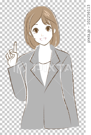 Suit woman 2023 pointing 102256113