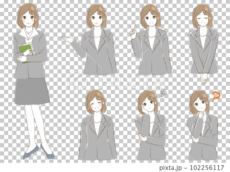 Women in suits 2023 pose variations 102256117