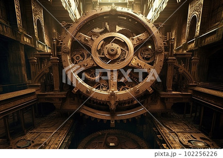 giant clockwork mechanism steampunk illustration generative ai giant clockwork mechanism steampunk illustration generative ai 102256226