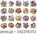 ペチュニア 水彩画イラストセット「AI生成画像」 102256351