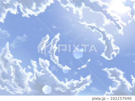 見上げた空_渦巻版_フレア有のイラスト素材 [102257040] - PIXTA
