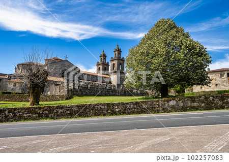 Courtyard of the monastery of Oseira at Ourense, Galicia, Spain. Monasterio de Santa Maria la Real de Oseira 102257083