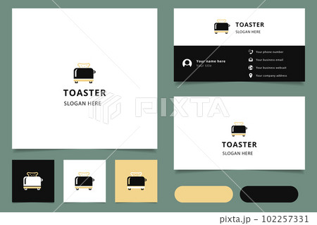 Toaster logo design with editable slogan. Branding book and business card template. 102257331