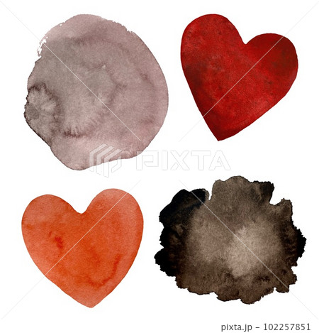 Heart red blot pink black collage watercolor Heart red blot pink black collage watercolor 102257851