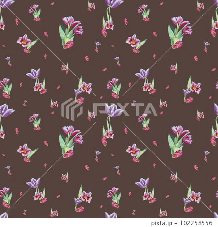 Tulip red violet pattern bouquet watercolor brown Tulip red violet pattern bouquet watercolor brown 102258556