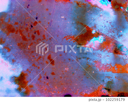 Blank grained and scratched film strip texture background. old film effect 102259179