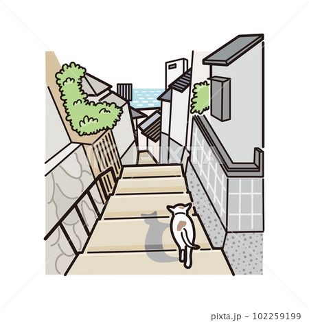 広島 尾道の風景イラスト(カラー) 広島 尾道の風景イラスト(カラー) 102259199