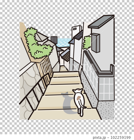 広島 尾道の風景イラスト(カラー) 広島 尾道の風景イラスト(カラー) 102259199