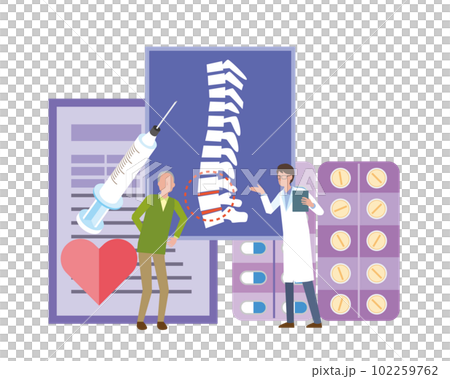 Lumbar disc herniation image illustration 102259762