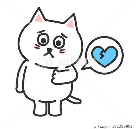 ストレスを感じる猫　擬人化　イラスト 102259902