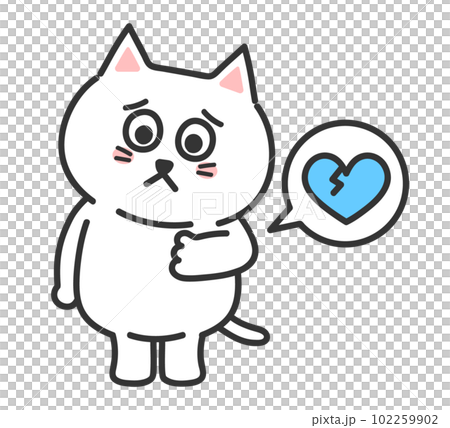 ストレスを感じる猫　擬人化　イラスト 102259902