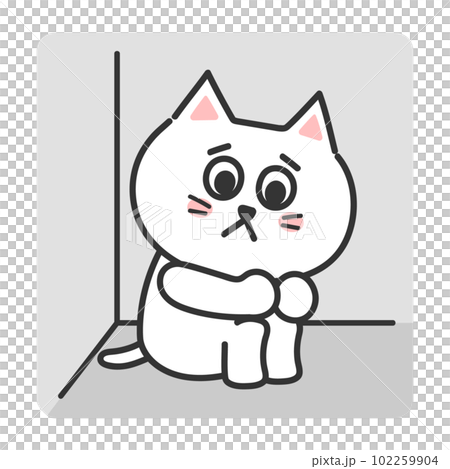 落ち込んで考える猫 擬人化 イラスト 落ち込んで考える猫 擬人化 イラスト 102259904