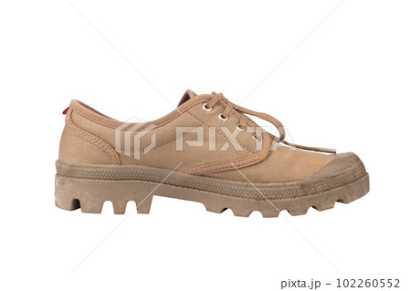 canvas shoes color brown isolated on white background canvas shoes color brown isolated on white background 102260552