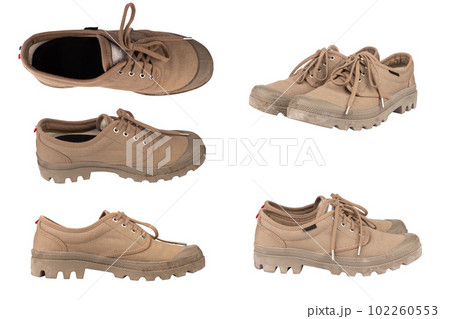 canvas shoes color brown isolated on white background canvas shoes color brown isolated on white background 102260553