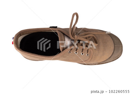 canvas shoes color brown isolated on white background canvas shoes color brown isolated on white background 102260555