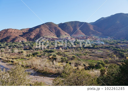 Village in Ourika valley near Marrakesh city in Morocco 102261285