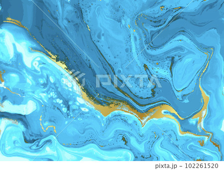 Light Blue and Gold Marble Abstract Vector Background 102261520