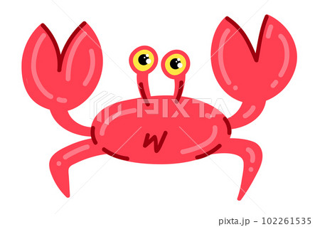 cute crab cartoon vector icon illustration, mascotのイラスト素材 ...