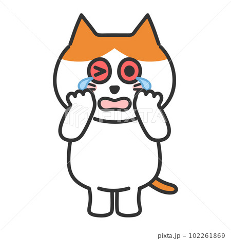 眼が痒くて赤くなる茶白猫 擬人化 イラスト 眼が痒くて赤くなる茶白猫 擬人化 イラスト 102261869