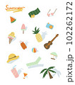 tropical summer travel icon set 102262172