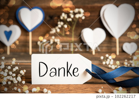 Label, Atmospheric Decoration, Heart, Flower, Danke Means Thank You 102262217