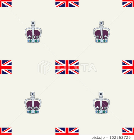Seamless pattern with British flag and royal crown with gems, vector Seamless pattern with British flag and royal crown with gems, vector 102262729