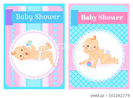 Baby Shower Invitations in Round Frame, Milestones Baby Shower Invitations in Round Frame, Milestones 102262779