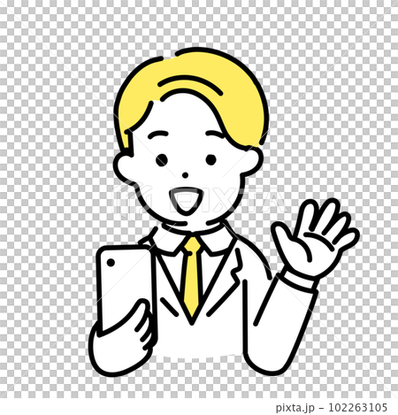 Illustration series of cute people _ male office worker _ happy 102263105
