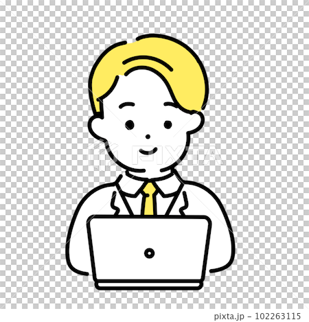 可愛人物插畫系列_上班族男_微笑 102263115