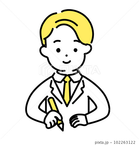 かわいい人物のイラストシリーズ _ 男性のオフィスワーカー _ 学ぶ　 102263122