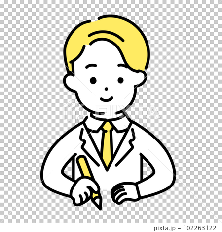 Illustration series of cute people _ male office worker _ learning 102263122