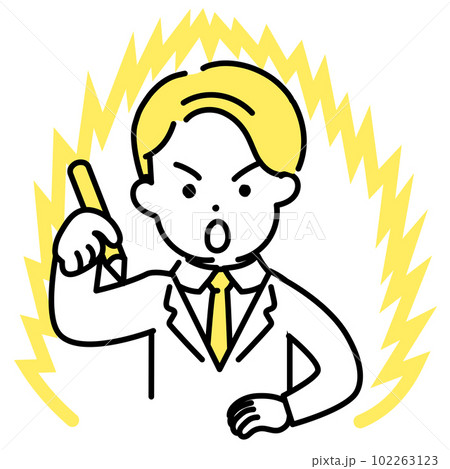 かわいい人物のイラストシリーズ _ 男性のオフィスワーカー _ 学ぶ　 102263123
