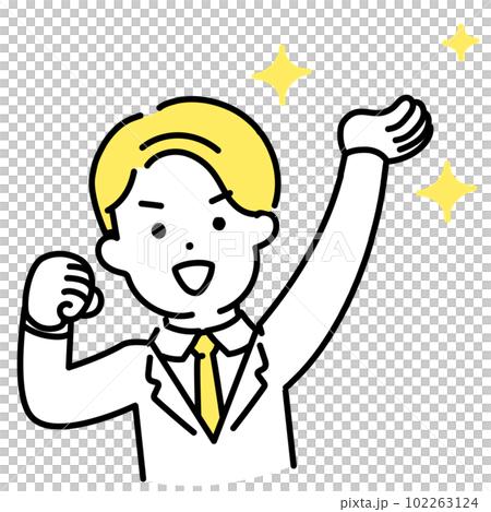 Illustration series of cute people _ male office worker _ lifting up 102263124