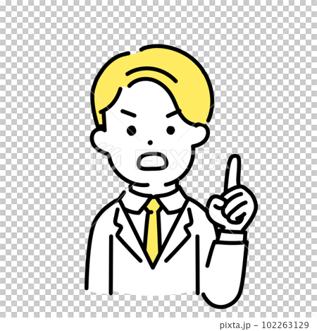 かわいい人物のイラストシリーズ _ 男性のオフィスワーカー _ 注意　 102263129