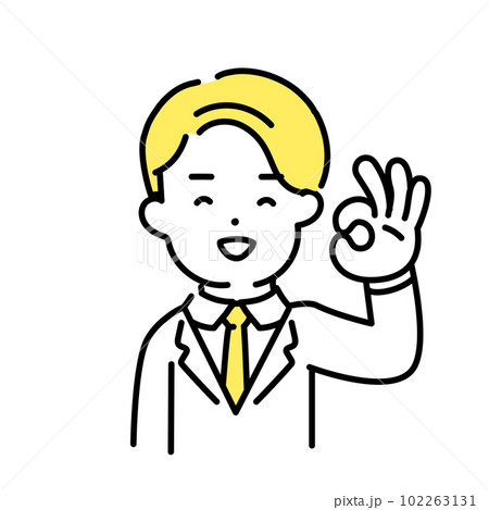 かわいい人物のイラストシリーズ _ 男性のオフィスワーカー _ グッド　 102263131