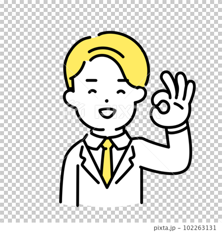 かわいい人物のイラストシリーズ _ 男性のオフィスワーカー _ グッド　 102263131