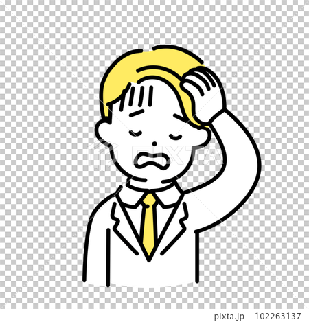 插圖系列可愛的人_男上班族_累了 插圖系列可愛的人_男上班族_累了 102263137