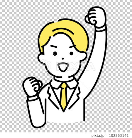 插圖系列的可愛的人_男性上班族_歡呼 插圖系列的可愛的人_男性上班族_歡呼 102263141